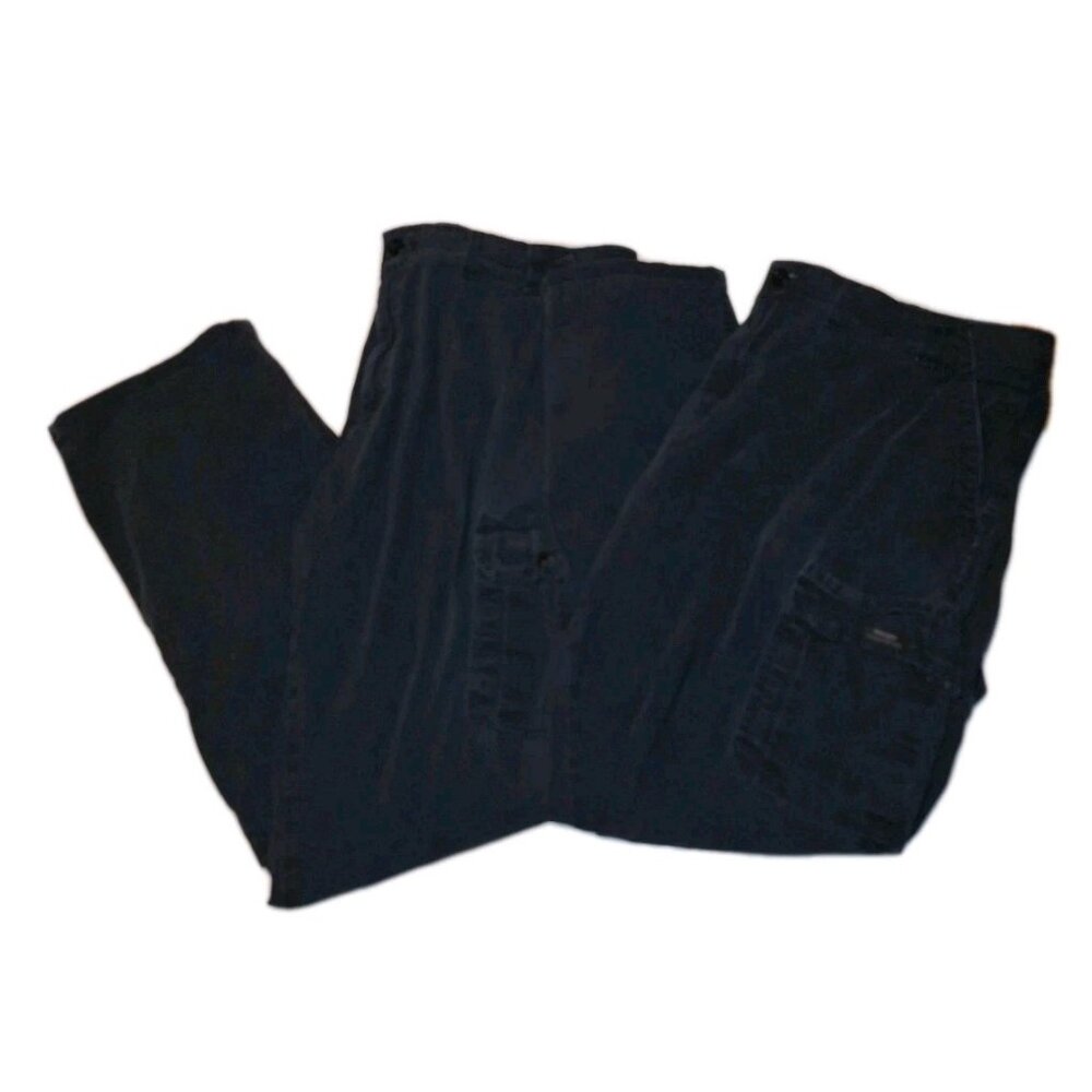 Wrangler Mens Black Work Pants Lot Of Two 44x32 Additional Pockets On Legs